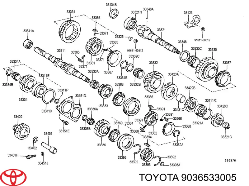 Rolamento da árvore secundária da Caixa de Mudança Toyota 9036533005 preço, a partir de 31,69 USD