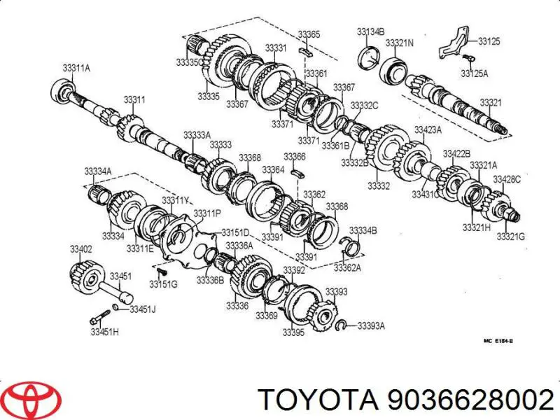 9036628002 Toyota Rolamento da árvore primária da Caixa de Mudança