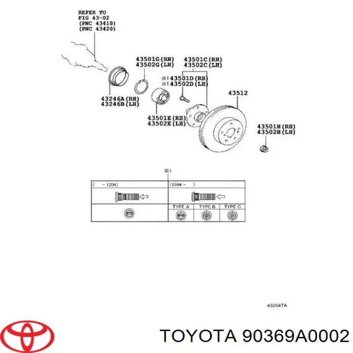 Rolamento de cubo dianteiro Toyota 90369A0002 preço, a partir de 77,43 USD
