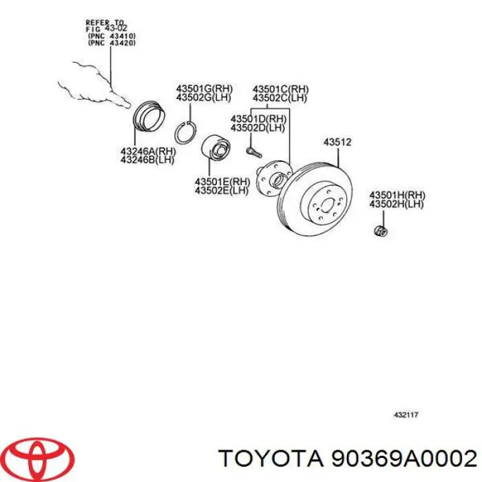 Compre 90369A0002 Toyota Rolamento de cubo dianteiro