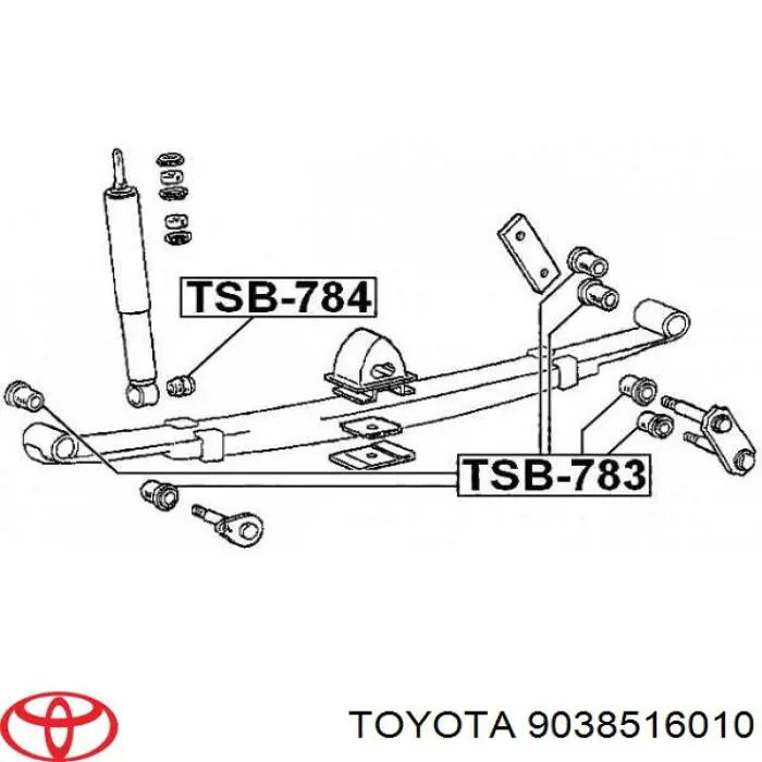 Compre 9038516010 Toyota Bloco silencioso de amortecedor traseiro