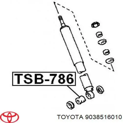 Bloco silencioso de amortecedor traseiro 9038516010 Toyota