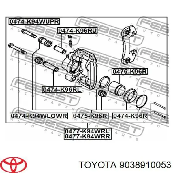 Guia superior de suporte traseiro Toyota 9038910053 preço, a partir de 8,27 USD