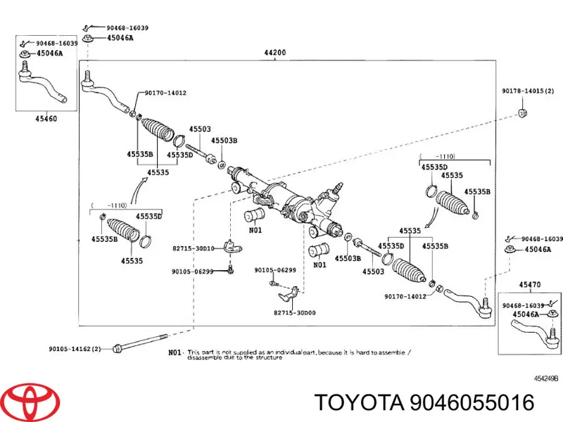 Compre 9046055016 Toyota Braçadeira da bota de proteção da cremalheira da direção