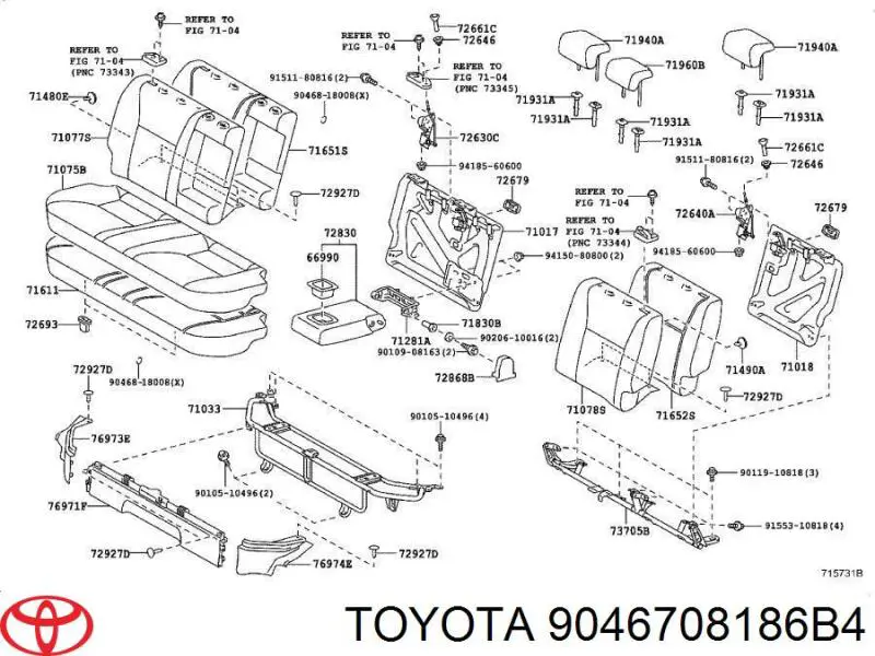 Cápsula (prendedor) de fixação do forro do pára-choque do pára-lama dianteiro Toyota 90467W0007 preço, a partir de 4,01 USD