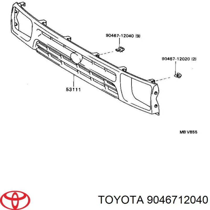 Cápsula (prendedor) de fixação do forro do pára-choque do pára-lama dianteiro Toyota 9046712040 preço, a partir de 2,28 USD