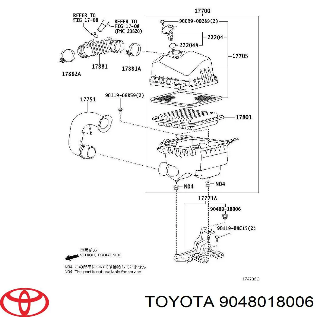 Coxim de caixa de filtro de ar Toyota 9048018006 preço, a partir de 3,96 USD