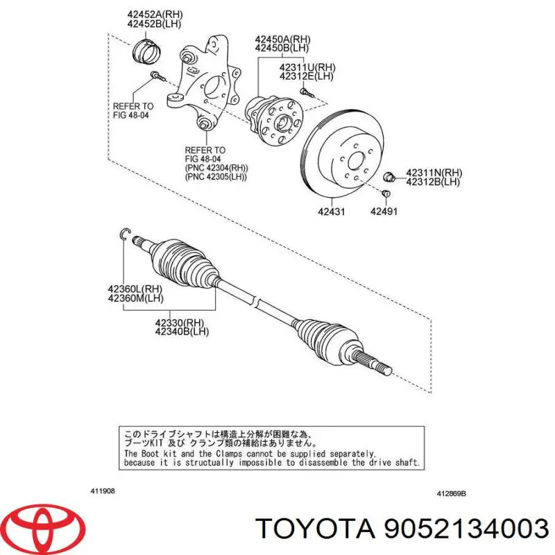 Anel de travagem de rolamento do semieixo traseiro Toyota 9052134003 preço, a partir de 3,70 USD