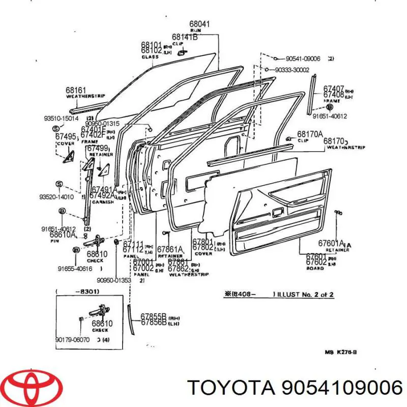 9054109006 Toyota Pára-choque (grade de proteção) de tampa de porta-malas (de 3ª/5ª porta traseira)