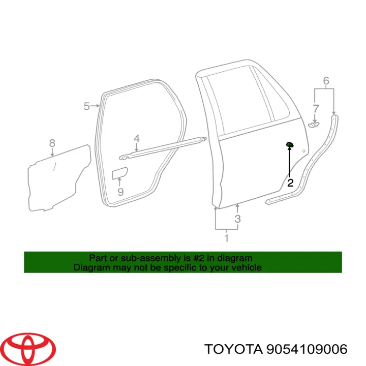 Compre 9054109006 Toyota Pára-choque (grade de proteção) de tampa de porta-malas (de 3ª/5ª porta traseira)
