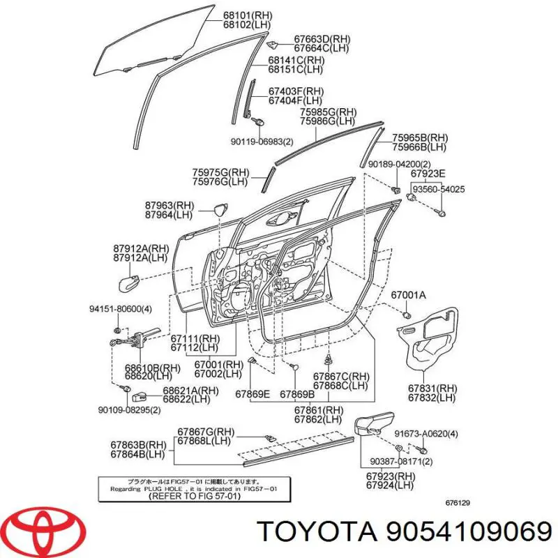 Suporte do radiador montado (painel de montagem de fixação das luzes) Toyota 9054109069 preço, a partir de 5,49 USD