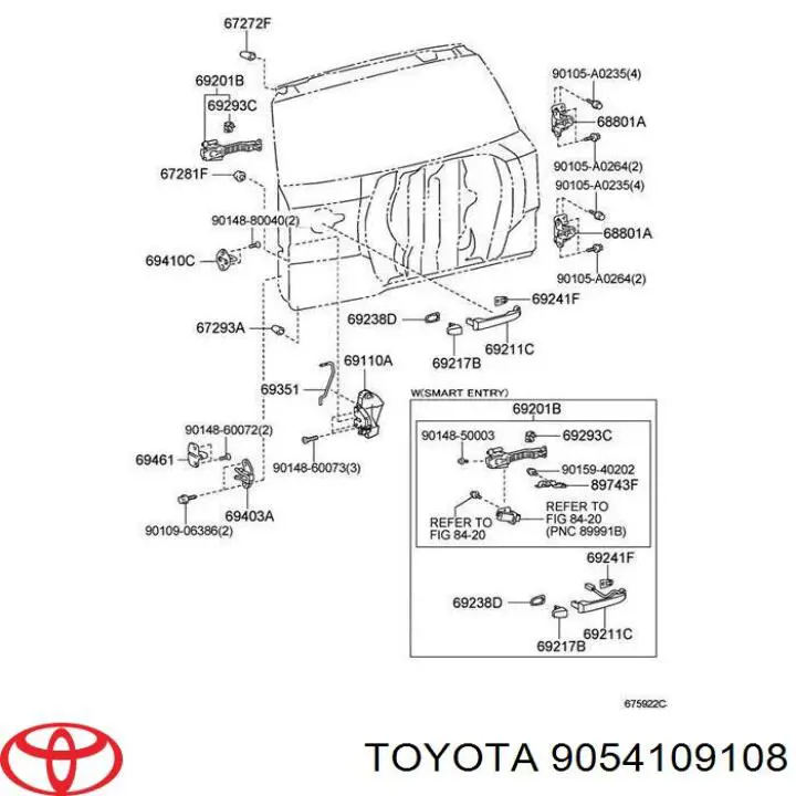 Limitador traseiro de abertura de porta Toyota 9054109108 preço, a partir de 5,49 USD