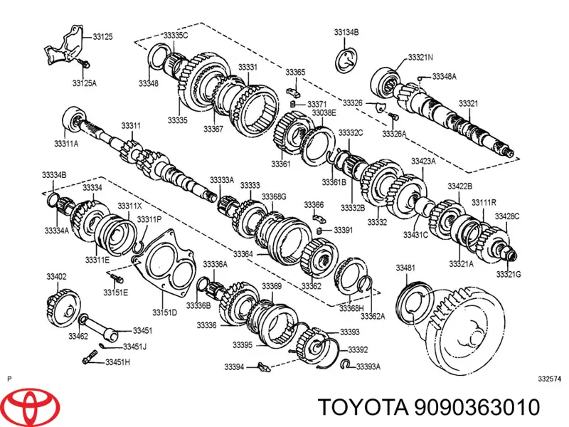 Compre 9090363010 Toyota Rolamento da árvore secundária da Caixa de Mudança