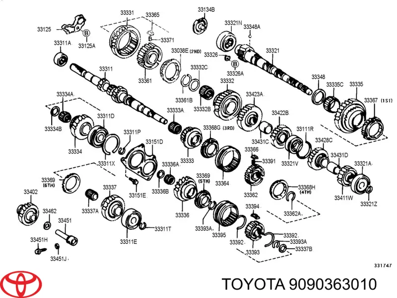 Rolamento da árvore secundária da Caixa de Mudança Toyota 9090363010 preço, a partir de 39,24 USD