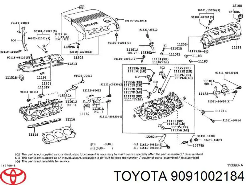 Parafuso de cabeça de motor (CBC) Toyota 9091002141 preço, a partir de 11,48 USD