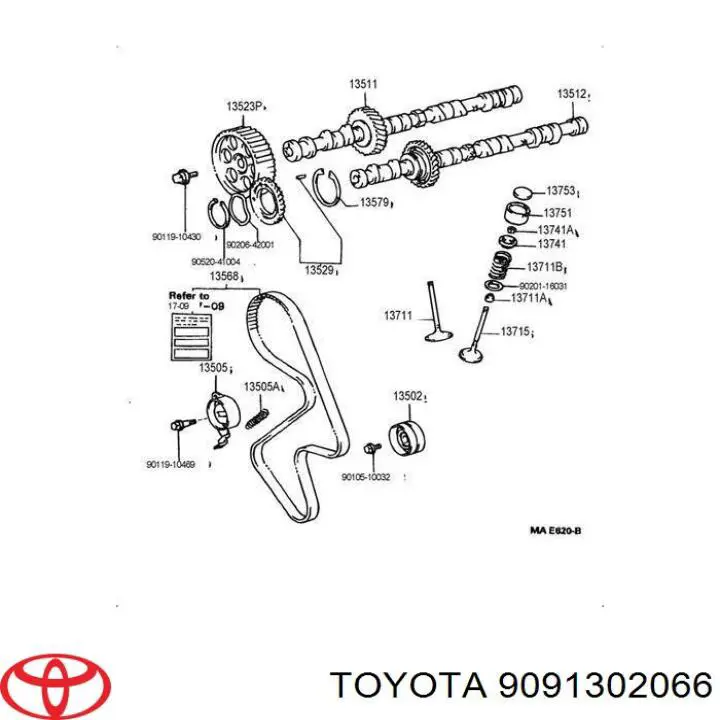 9091302066 Toyota Vedação de válvula (de óleo) de admissão, kit