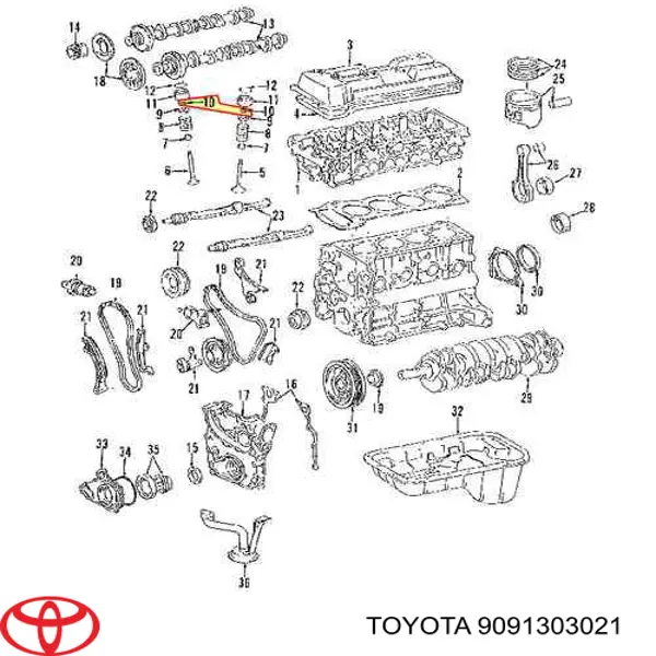 Peça inserida de válvula Toyota 9091303021 preço, a partir de 3,47 USD