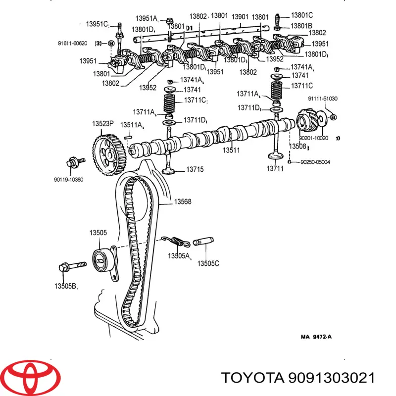 Compre 9091303021 Toyota Peça inserida de válvula