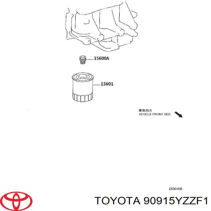 90915YZZF1 Toyota Filtro de óleo