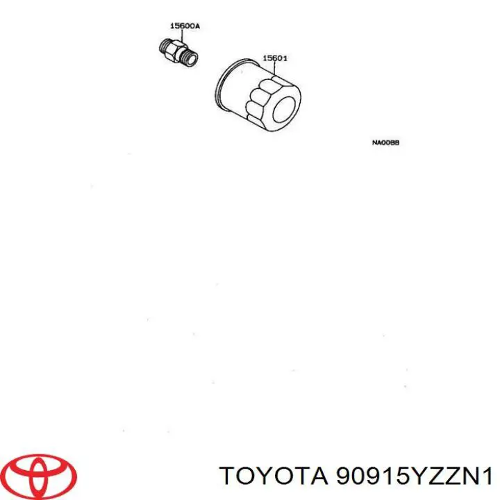 90915YZZN1 Toyota Filtro de óleo