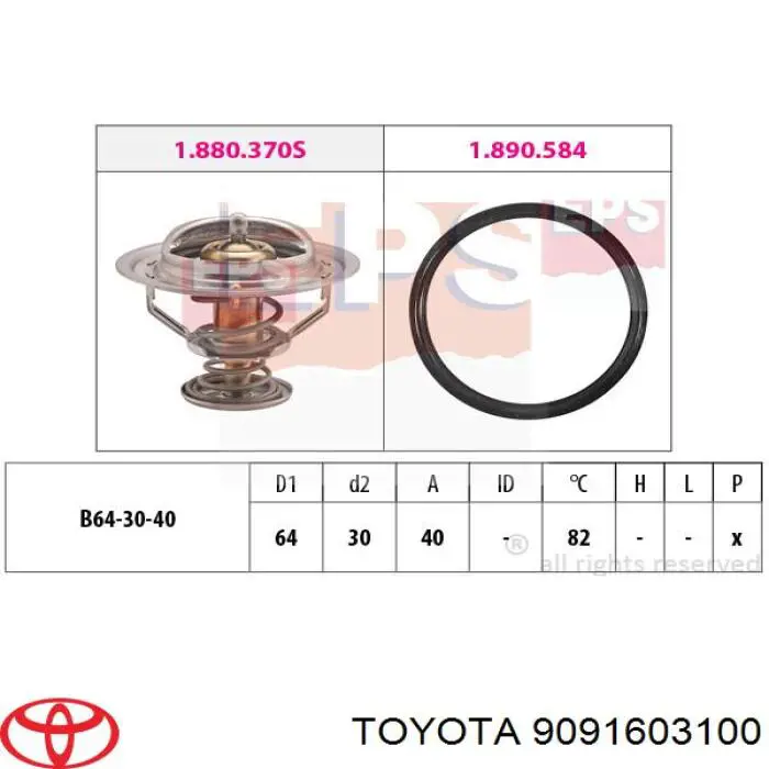 Compre 9091603100 Toyota Termostato