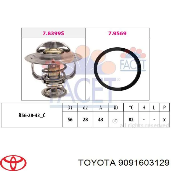 Termostato Toyota 9091603129 preço, a partir de 14,83 USD