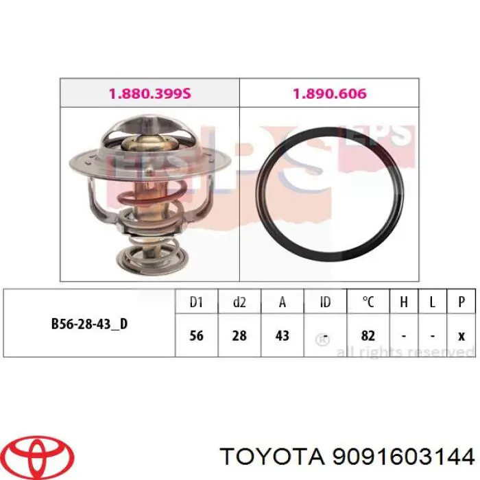 Termostato Toyota 9091603144 preço, a partir de 19,38 USD