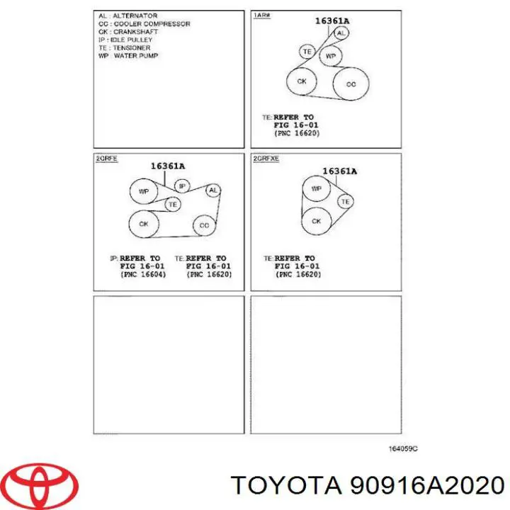 Compre 90916A2020 Toyota Correia dos conjuntos de transmissão