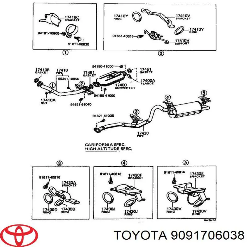 Vedante de tubo de admissão do silenciador Toyota 9091706038 preço, a partir de 2,71 USD