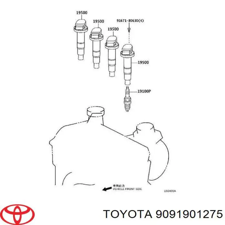 9091901275 Toyota Vela de ignição