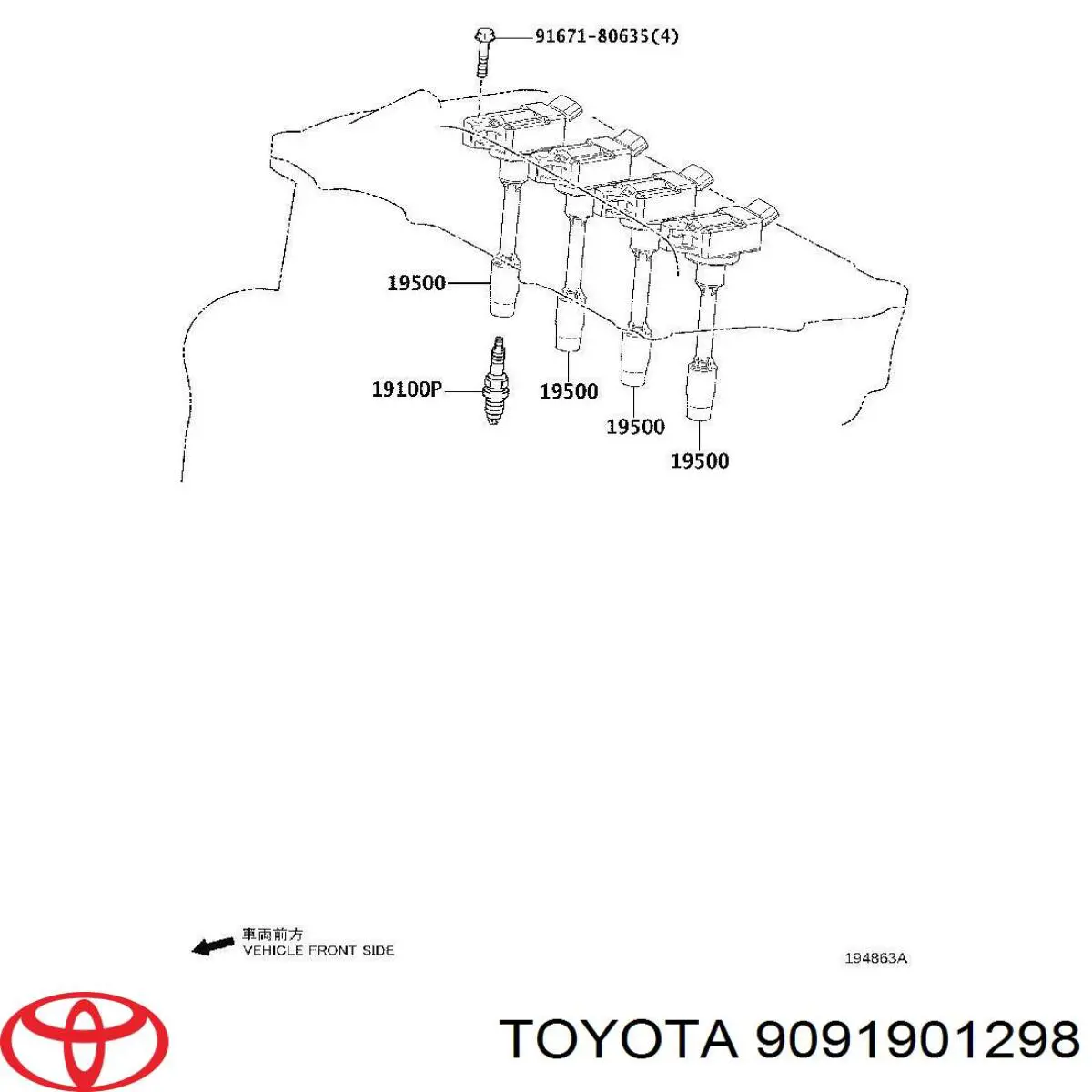 9091901298 Toyota Vela de ignição