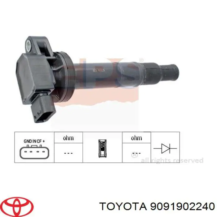 Bobina de ignição Toyota 9091902240 preço, a partir de 40,37 USD
