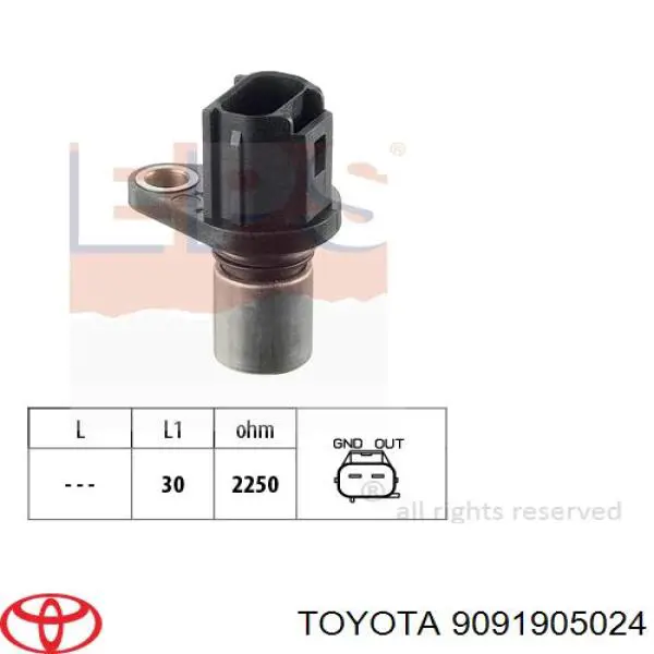Sensor de posição da árvore distribuidora Toyota 9091905024 preço, a partir de 40,54 USD