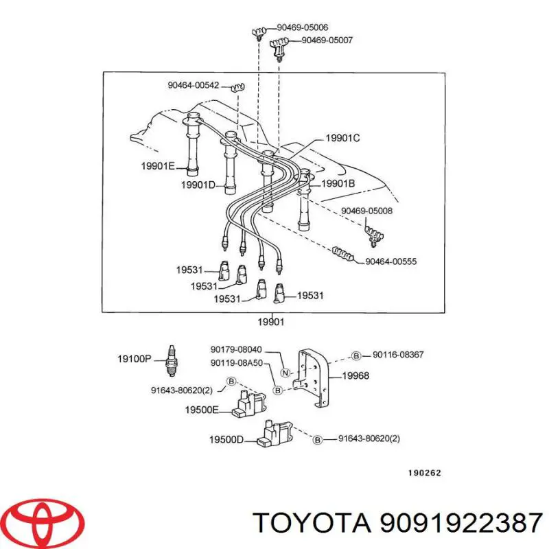 Compre 9091922387 Toyota Fios de alta voltagem, kit