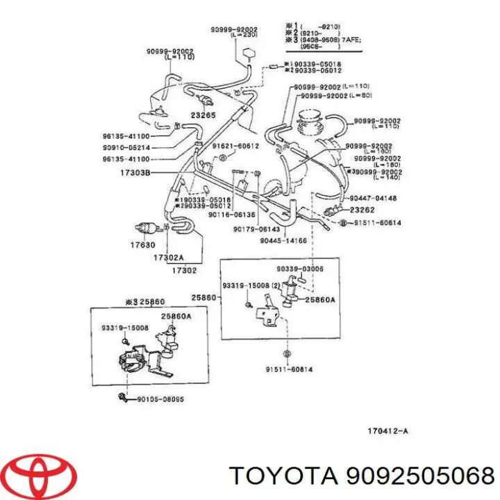 9092505068 Toyota Sensor de temperatura a vácuo