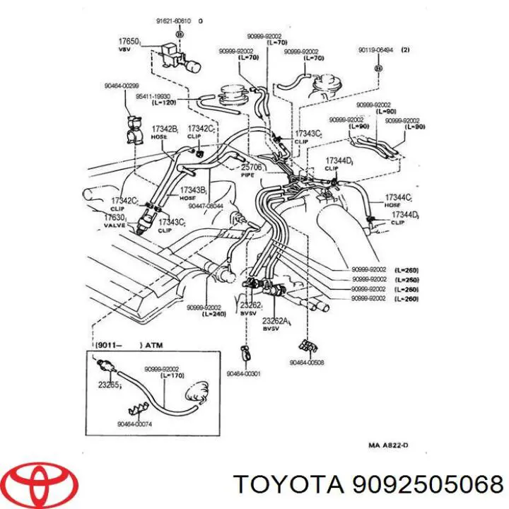 Sensor de temperatura a vácuo Toyota 9092505068 preço, a partir de 73,19 USD