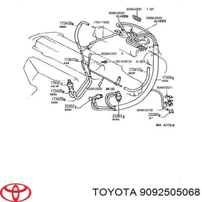 Compre 9092505068 Toyota Sensor de temperatura a vácuo