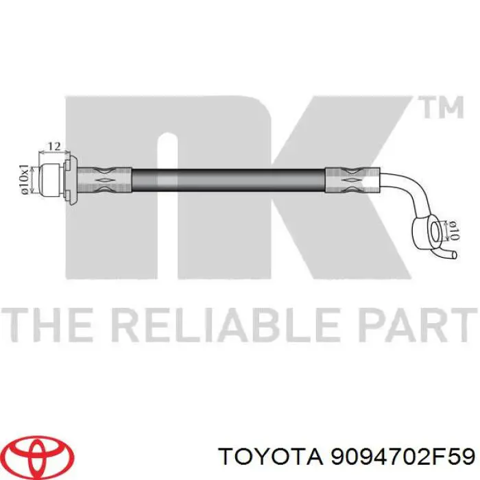 Mangueira do freio dianteira Toyota 9094702F59 preço, a partir de 25,34 USD