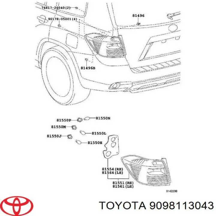 Compre 9098113043 Toyota Lâmpada
