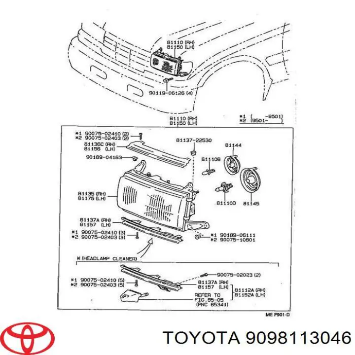 Lâmpada halógena Toyota 9098113046 preço, a partir de 7,13 USD