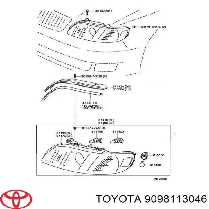 Compre 9098113046 Toyota Lâmpada halógena