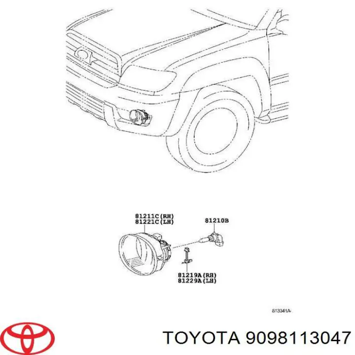 Compre 9098113047 Toyota Lâmpada das luzes de nevoeiro