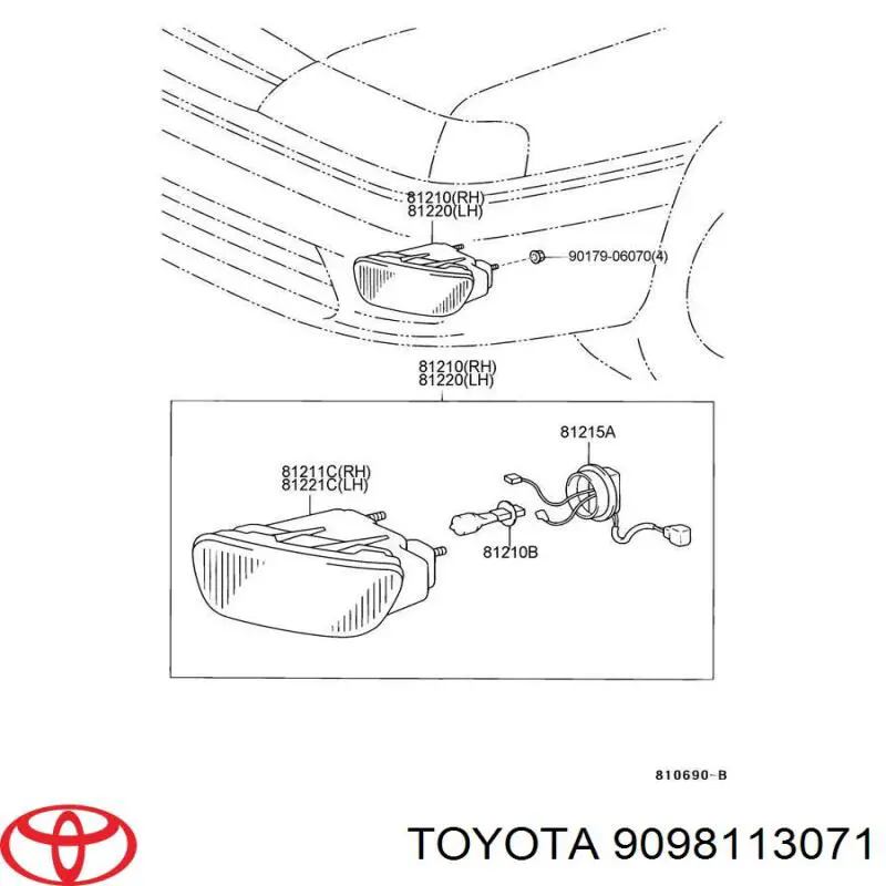 Lâmpada das luzes de nevoeiro Toyota 9098113071 preço, a partir de 29,24 USD