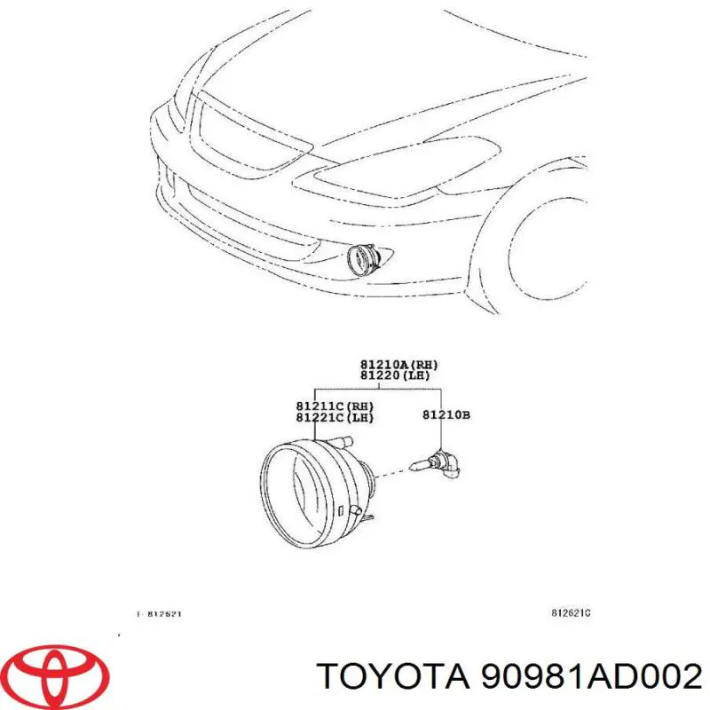 Lâmpada das luzes de nevoeiro Toyota 90981AD002 preço, a partir de 29,95 USD