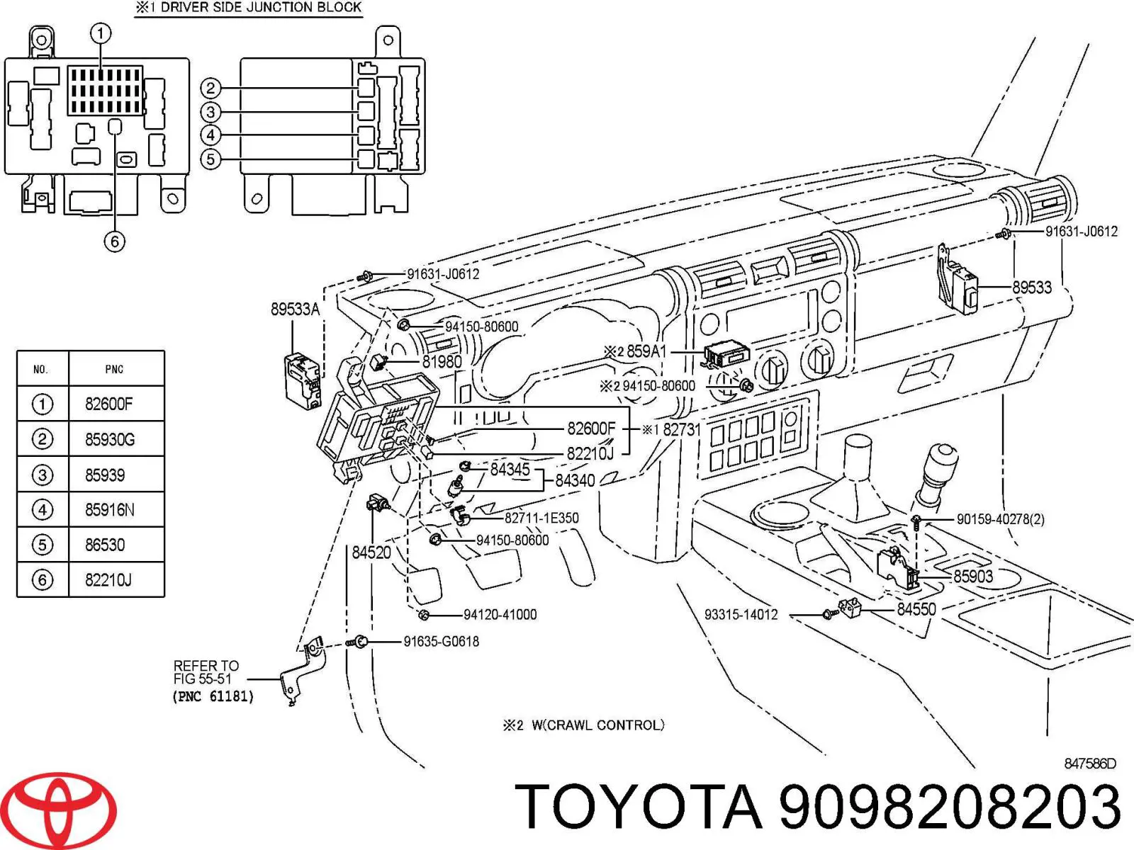 9098208203 Toyota Dispositivo de segurança