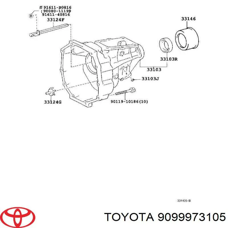 Compre 9099973105 Toyota Bucha separadora de rolamento traseiro da Caixa de Mudança