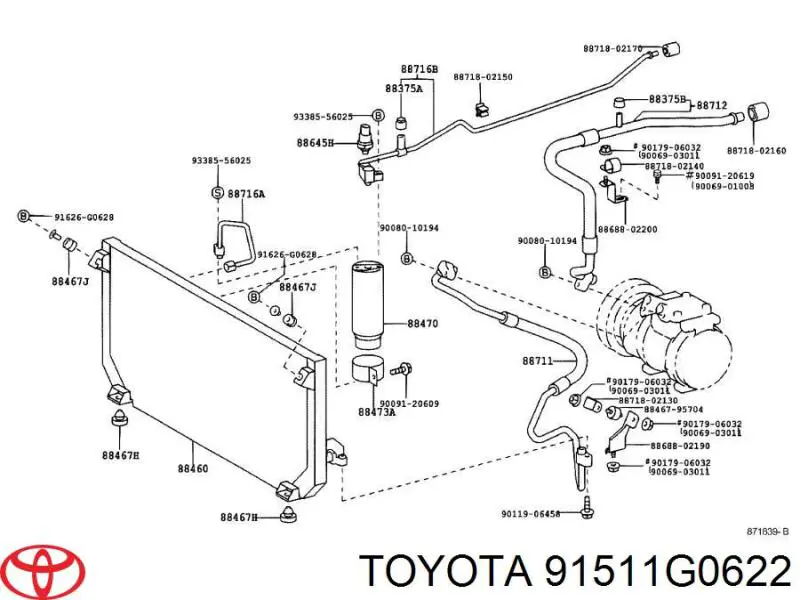  Toyota 91511G0622 preço, a partir de 1,70 USD