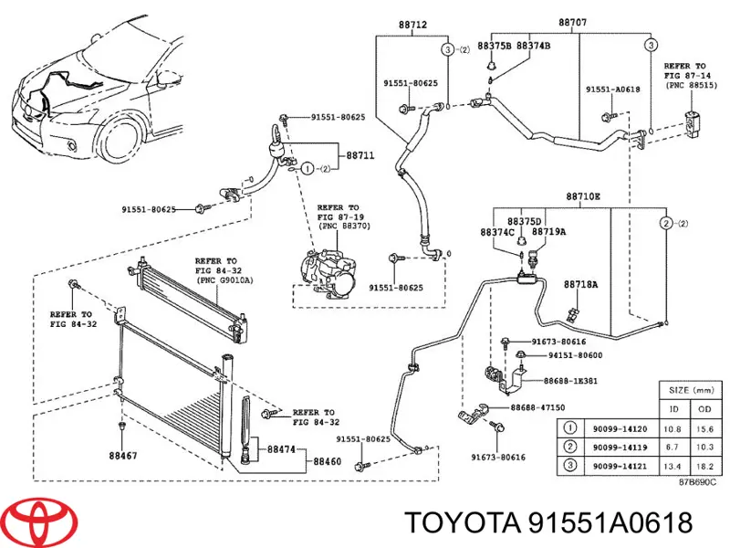  Toyota 91551A0618 preço, a partir de  