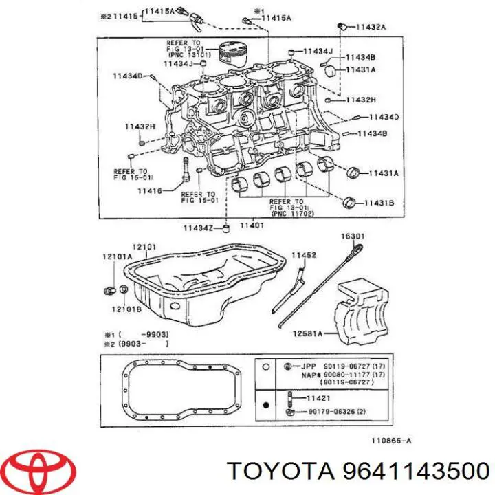 Tampão CBC/do bloco de cilindros Toyota Corolla  E8