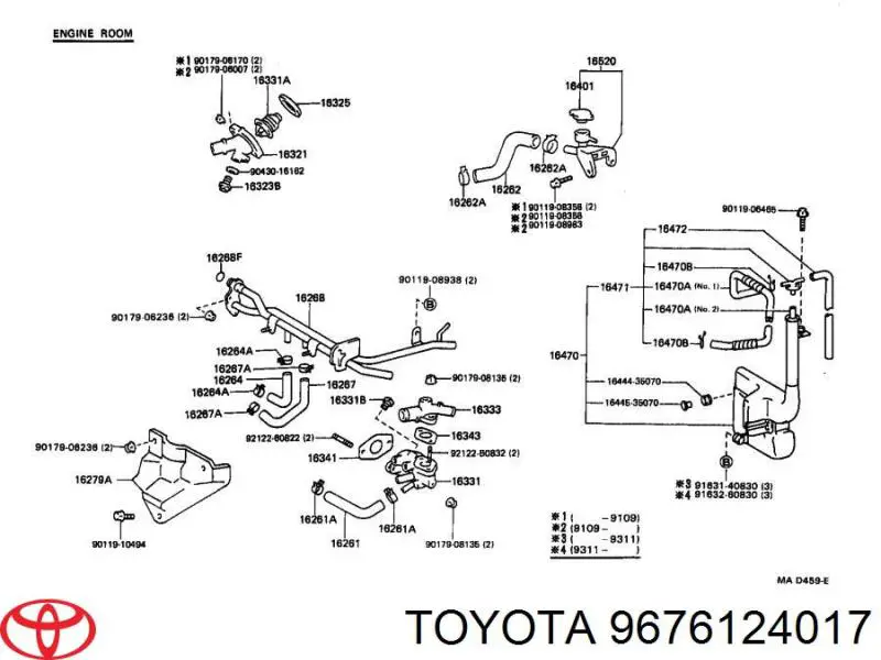 Vedante anular do sistema de esfriamento Toyota 9676124017 preço, a partir de 3,00 USD